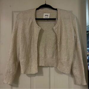 Aerie Cropped Button Up Sweater